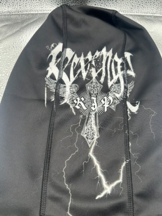 Revenge x Anuel Lightning Reaper Tee Black | PLUS Revenge x Anuel AA Cross Lightning Ski Mask